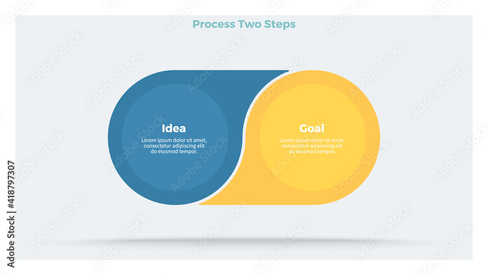 Business process. Timeline infographics with 2 steps, options, sections. Vector template. - obrazy, fototapety, plakaty 