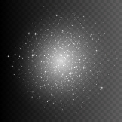 Wall Mural - glitter silver dust. glitter star light. transparent vector illustration