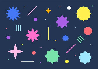 Wall Mural - simple sparkle shapes and separate patterns with various angles. simple pattern design template.