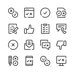Poster - Survey icons. Vector line icons. Simple outline symbols set
