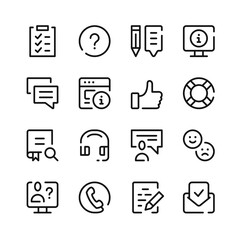 Poster - customer support icons. vector line icons. simple outline symbols set