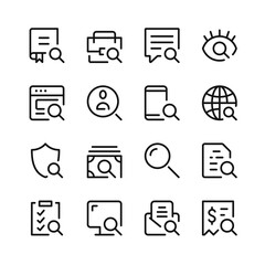 Poster - search icons. vector line icons. simple outline symbols set