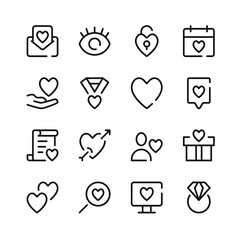 Poster - love icons. vector line icons. simple outline symbols set