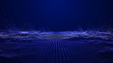 Futuristic Point Wave. Abstract Background With A Dynamic Wave.Connecting Background. Abstract Wave. Artificial Intelligence. Big Data Technology 3d Rendering