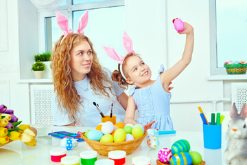 Wall Mural - family preparing for Easter