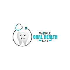 vector graphic of world oral health day good for world oral health day celebration. flat design. flyer design.flat illustration.