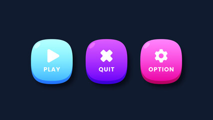 Set of game ui buttons