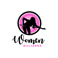 Canvas Print - Women's billiards sport modern logo