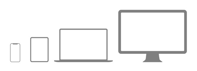 Sticker - Set of device screens with empty white screen.