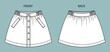skirt fashion flat sketch template