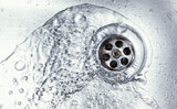 water drain down on stainless steel kitchen sink