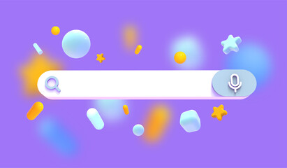 Poster - minimal blank search bar. 3d rendering illustration.