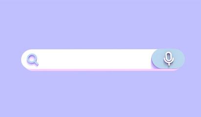 Poster - minimal blank search bar. 3d rendering illustration.