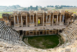 Fototapeta Mapy - The Pamukkale Amphitheater of the ruined city of Hierapolis is one of the attractions of Turkey.