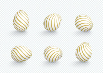 Easter Eggs Vector Element Angles Set 3d Isolated Stripes