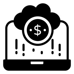 Sticker - 
Funnel with chart inside laptop depicting conversation rate icon

