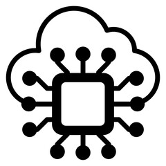 Poster - 
Cloud technology glyph style icon 

