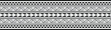 Maori Polynesian Tattoo Bracelet. Tribal Sleeve Seamless Pattern Vector.