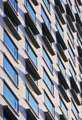 Fototapete - Window pattern facade Architecture details hotel building