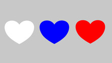 Three Hearts White Blue Red Gray Flag