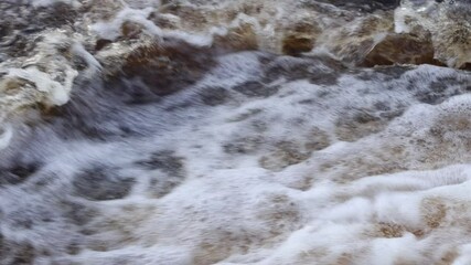 Poster - fast flowing water. mountain river. High quality 4k footage