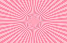 Vibrant Pink Sunburst Pattern Background. Ray Star Burst Backdrop. Rays Radial Geometric Vector Illustration