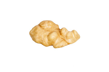 Poster - slice of peeled walnut isolated on white background