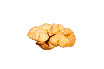 Poster - slice of peeled walnut isolated on white background