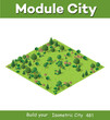 © AlexZel - Nature forest landscape of isometric illustration with green tree