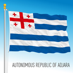 Wall Mural - Autonomous Republic of Adjara official national flag, Georgia, asiatic country, vector illustration