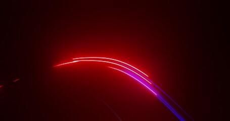 Poster - hyperlapse blur traffic motion on highway dark tunnel. super fast car night traffic lights. city lif