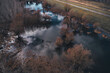 Floodplain wooded area from drone pov