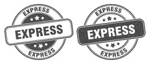 Express Stamp. Express Label. Round Grunge Sign