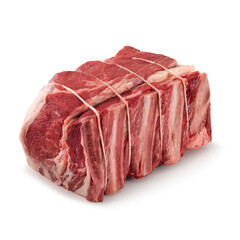 Wall Mural - Close-up view of fresh raw Cross Rib Chuck Roast Chuck Cut in isolated white background