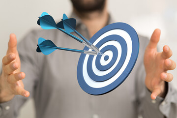 Poster - dart target arrow hitting on bullseye which is the ultimate goal that everyone wants.