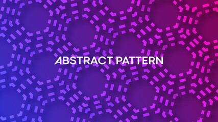 Poster - Pattern design with blue pink gradient background . 