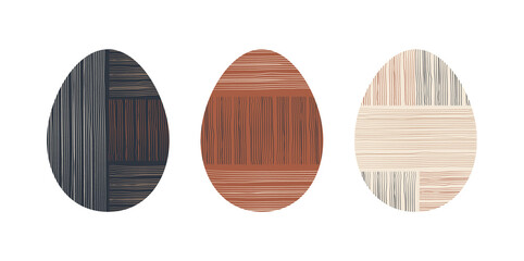 Poster - Set of minimalistic geometric easter egg with geometric shape elements. Modern boho contemporary creative trendy abstract templates vector illustration.