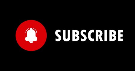 Poster - Subscribe button. Social media concept. Notification sign. Following by channel. Motion graphic design. 4k video