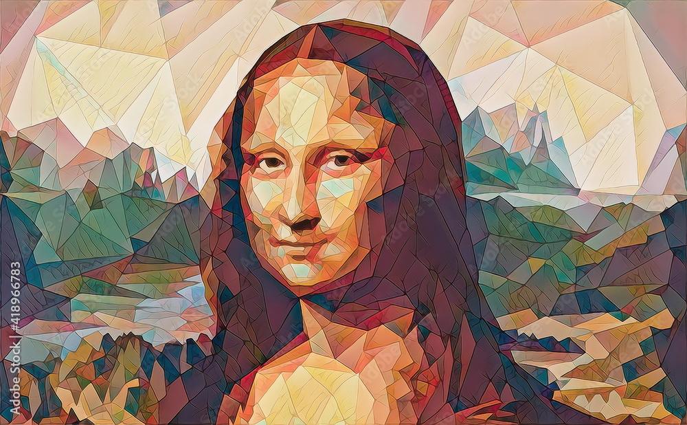 My painting reproduction of Mona Lisa by Leonardo da Vinci. - obrazy, fototapety, plakaty 
