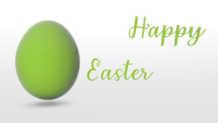 Poster - Easter greetings with an egg on a white background. 3d rendering image. Religious holiday Easter.