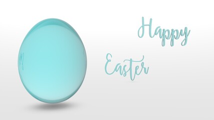 Poster - Easter greetings with an egg on a white background. 3d rendering image. Religious holiday Easter.
