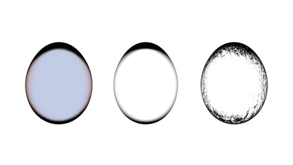 Poster - Textured 3d egg on a white background. Easter theme. Religious holiday. Rendering an image. Isolate.