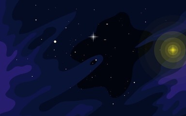 Wall Mural - vector space background . cute flat style template with stars in outer space