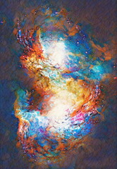 Poster - Nebula, Cosmic space and stars, blue cosmic abstract background. Elements of this image furnished by NASA.