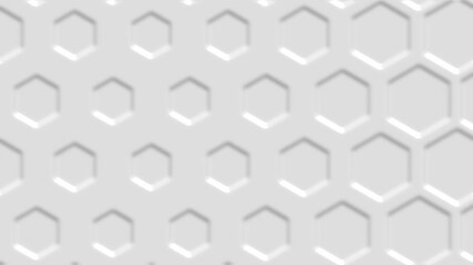 Poster - Hexagonal white abstract background - 3d abstract hexagons rendering.