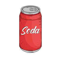 Poster - fresh soda can drink drawn