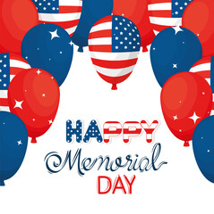 Wall Mural - memorial day lettering in balloons