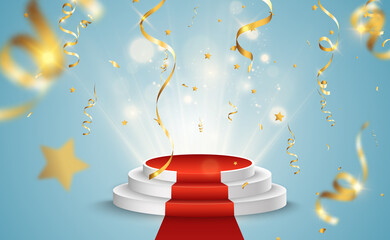 Wall Mural - Vector illustration for award winners. Pedestal or platform for honoring prize winners.	