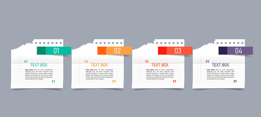 Poster - Text box design with note papers.	
