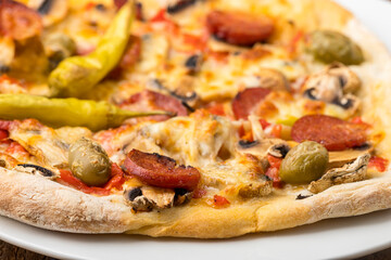 Canvas Print - Closeup of a pizza